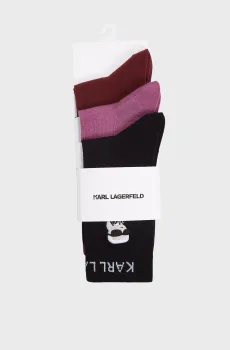 Женские носки (3 пары) ikon Разноцветный 39-42 Karl Lagerfeld A4W47037