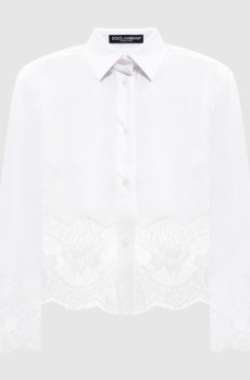 Белая блуза с кружевом