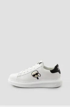 Мужские белые кожаные сникерcы Белый 42 Karl Lagerfeld 500470.855090;10