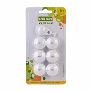 Заглушки для розеток Baby Team от 6 месяцев, 6 шт + 1 ключ (7600)