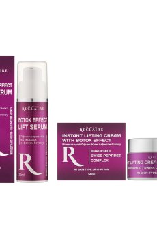 Набор для лица Reclaire Anti-Wrinkle Set против морщин, с эффектом ботокса без инъекций (сыворотка, 30 мл + крем, 50 мл)