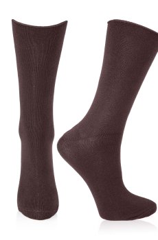 Носки женские AmiGA высокие, антистресс, темно-коричневые, размер 23-25