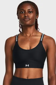 Женский черный топ UA Infinity Mid 2.0 Bra Черный L (D-DD) Under Armour 1384123-001