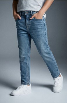 Джинси slim з вареним ефектом - синій