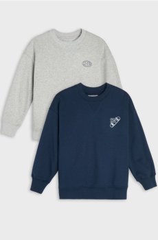 Світшоти crewneck з принтом 2 pack - сірий