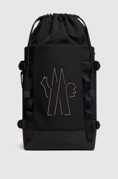 Черный рюкзак с монограммой логотипа