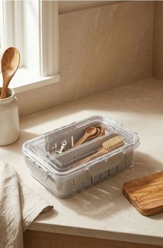 Контейнер для зберігання продуктів зі знімними кошиками - білий