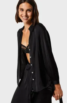 Женская черная рубашка SATO Черный M Etam 6548067