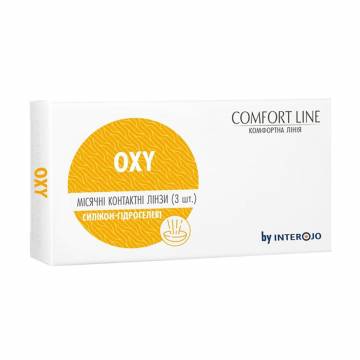 Мягкие контактные линзы +6.00 Comfort Line OXY, силикон-гидрогелевые, месячные, 3 шт*1 уп