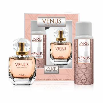 Парфюмированный набор женский Aris Venus (парфюмированная вода, 100 мл + дезодорант-спрей, 200 мл) Парфюмированный набор женский Aris Venus (парфюмированная вода, 100 мл + дезодорант-спрей, 200 мл)