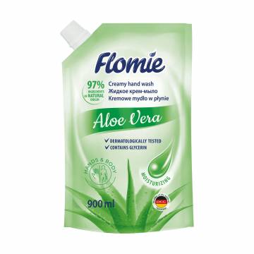Увлажняющее жидкое крем-мыло Flomie Aloe Vera Creamy Hand Wash, 900 мл (запаска) Увлажняющее жидкое крем-мыло Flomie Aloe Vera Creamy Hand Wash, 900 мл (запаска)