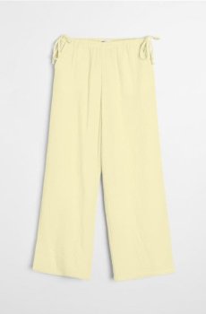 Муслінові штани з широкими штанинами - світло-жовтий