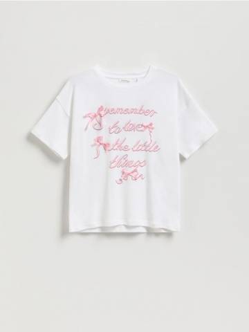 Reserved - Футболка з аплікацією - кремовий - 527FT-01X