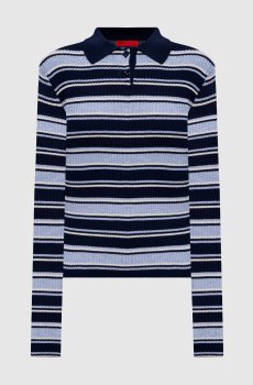 Синее поло в полоску