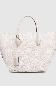 Белая сумка-тоут в цветочный узор
