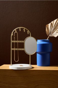 Підставка для прикрас з дзеркалом - білий