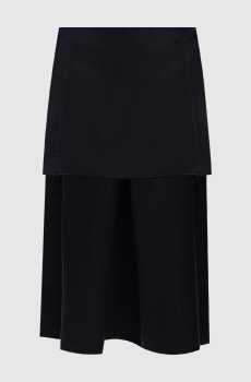 Черная юбка мини из шелка