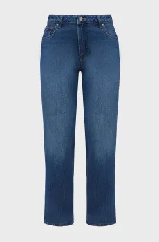 Женские синие джинсы STRAIGHT CROPPED JEANS Синий 27 Gant 4100181