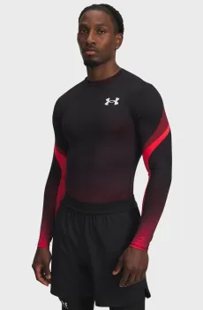 Мужской черный лонгслив UA Heatgear Sub Crew LS Черный S Under Armour 6007631-600
