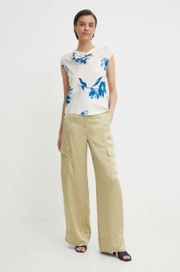 Блузка Calvin Klein женская цвет бежевый однотонная K20K207036 Блузка Calvin Klein женская цвет бежевый однотонная K20K207036