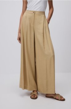 Reserved - Штани вільного крою з віскози - теплий оливковий - YH535-19X