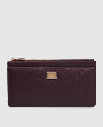 Фиолетовый кожаный кошелек с логотипом