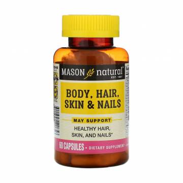 Формула для тела, волос, кожи и ногтей Mason Natural Body, Hair, Skin & Nails, 60 капсул Формула для тела, волос, кожи и ногтей Mason Natural Body, Hair, Skin & Nails, 60 капсул