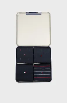 Мужские темно-синие носки (4 пары) TIN GIFTBOX Синий 39-42 Tommy Hilfiger 701235375