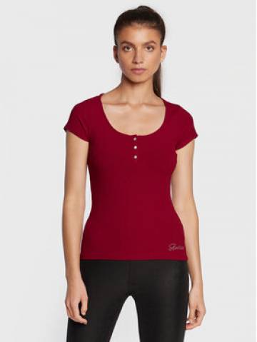 Guess Футболка Karlee Jewel W2YP24 KBCO2 Бордовий Slim Fit Guess Футболка Karlee Jewel W2YP24 KBCO2 Бордовий Slim Fit
