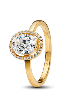 Каблучка "Овал та сяючий ореол"