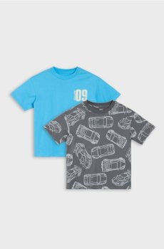 Бавовняні футболки oversize з принтом 2 pack - різнобарвний