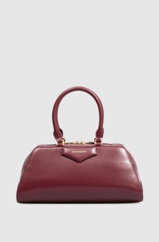 Бордовая кожаная сумка Antigona East-West