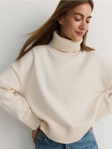 Reserved - Джемпер oversize - нюдовий - 267CZ-02X Reserved - Джемпер oversize - нюдовий - 267CZ-02X