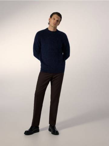 Reserved - Светр з вовни та альпаки - темно-синій - 450GQ-59X Reserved - Светр з вовни та альпаки - темно-синій - 450GQ-59X