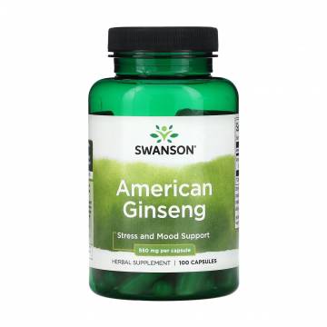Американский женьшень Swanson American Ginseng, 550 мг, 100 капсул