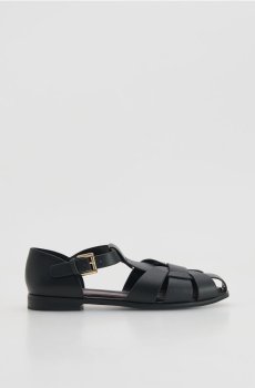 Reserved - Шкіряні босоніжки - чорний - 700ID-99X