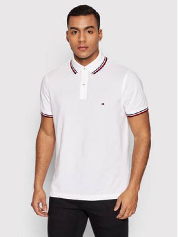 Tommy Hilfiger Поло Tipped MW0MW13080 Білий Slim Fit Tommy Hilfiger Поло Tipped MW0MW13080 Білий Slim Fit