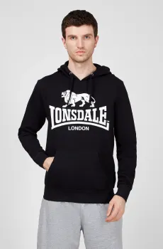 Мужское черное худи Черный XL Lonsdale 113027