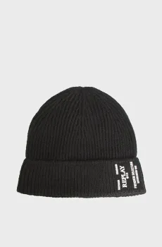 Мужская черная шапка Черный ONESIZE Replay AM4407.000.A7003