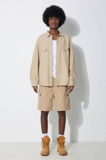 Хлопковая рубашка Stan Ray Cpo Shirt мужская цвет бежевый relaxed классический воротник CE2403348 Хлопковая рубашка Stan Ray Cpo Shirt мужская цвет бежевый relaxed классический воротник CE2403348