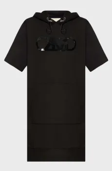 Женское черное платье SS SILICON EMP HOODY DRES Черный S Michael Kors MT482II4MY