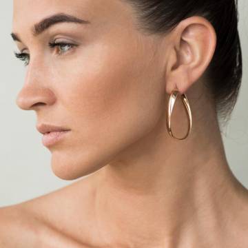 Золотые серьги без камней с01150 Золотые серьги без камней с01150