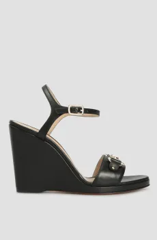 Женские черные кожаные босоножки Черный 40 Baldinini D2E422NAPI;0000