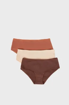 Женские трусики-шорты (3 шт) JOHN Разноцветный L Etam 6539635