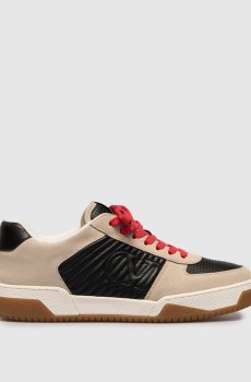 Бежевые замшевые кроссовки Sparry с логотипом