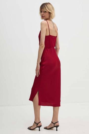 Платье Calvin Klein цвет бордовый midi прямое K20K207566 Платье Calvin Klein цвет бордовый midi прямое K20K207566
