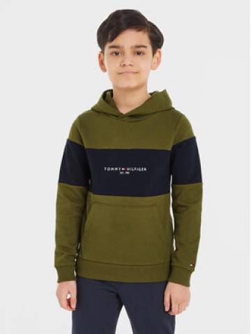 Tommy Hilfiger Світшот Essential Colorblock KB0KB08385 M Зелений Regular Fit Tommy Hilfiger Світшот Essential Colorblock KB0KB08385 M Зелений Regular Fit