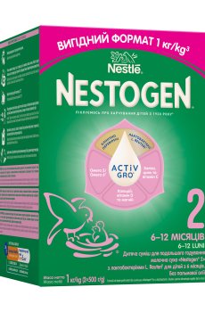 Смесь молочная сухая Nestogen 2 с лактобактериями L. Reuteri для детей от 6 месяцев, 1 кг
