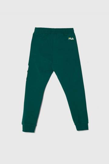 Детские спортивные штаны Fila цвет зелёный с принтом