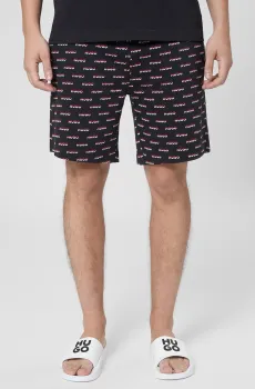 Мужские черные шорты с узором Черный L HUGO 50544201;002